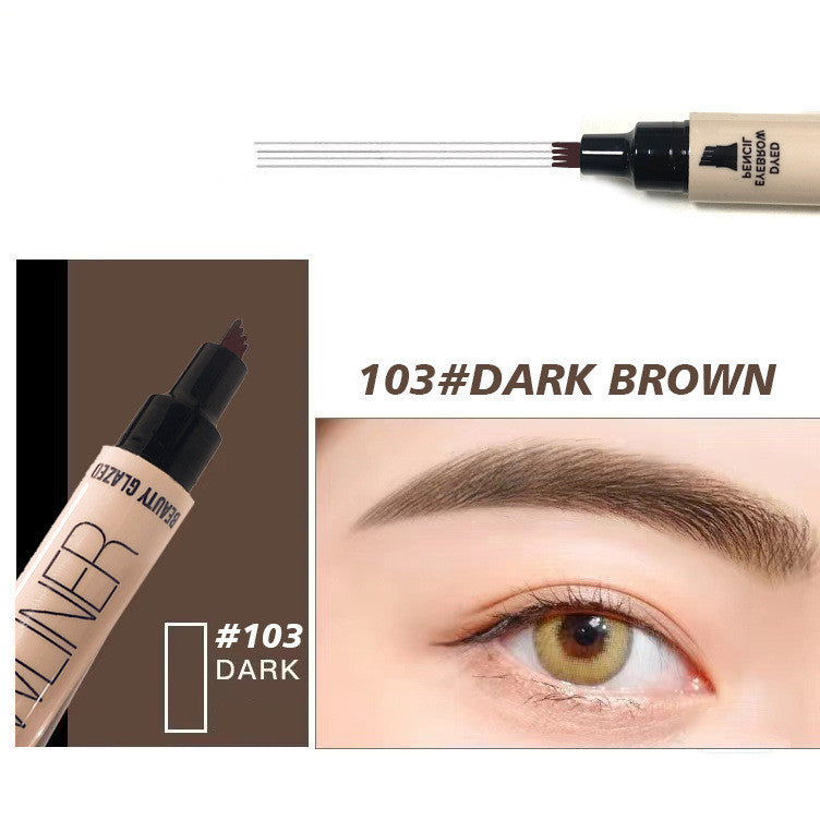 Double-headed Four-fork Eyebrow Pencil Eyeliner Double-headed Pi-Mart