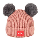 Modern Trend New Baby Beanies Hats Children Knitted Pompom Winter Autumn Cute Cap  Warm Girl Hat With Two Balls