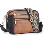 Small Crossbody Purse for Women Triple Zip, Color Matching Multifunctional Zipper Crossbody Bag, Small Square Bag PU Shoulder Bag, - SJB-DIAMOND ELITES