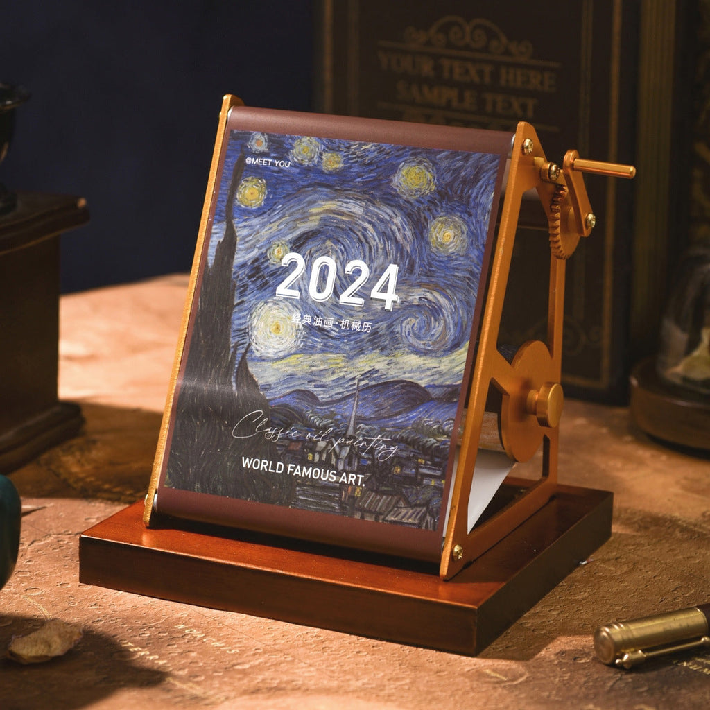 Artistic Oil Painting Calendar Office Desk Decoration Pi-Mart