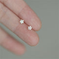 Plated Silver Gold Flower Earrings Pi-Mart