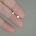 Plated Silver Gold Flower Earrings Pi-Mart