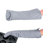 58cm Oven Gloves Long Oven Mitt Kitchen Glove BBQ Heat-resistant Cotton Cooking Barbecue Baking Tools Kitchen Accessories Heat Resistant Cooking Oven Gloves Can be Used for Grilling Cooking BBQ Stevvex