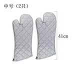 58cm Oven Gloves Long Oven Mitt Kitchen Glove BBQ Heat-resistant Cotton Cooking Barbecue Baking Tools Kitchen Accessories Heat Resistant Cooking Oven Gloves Can be Used for Grilling Cooking BBQ Stevvex