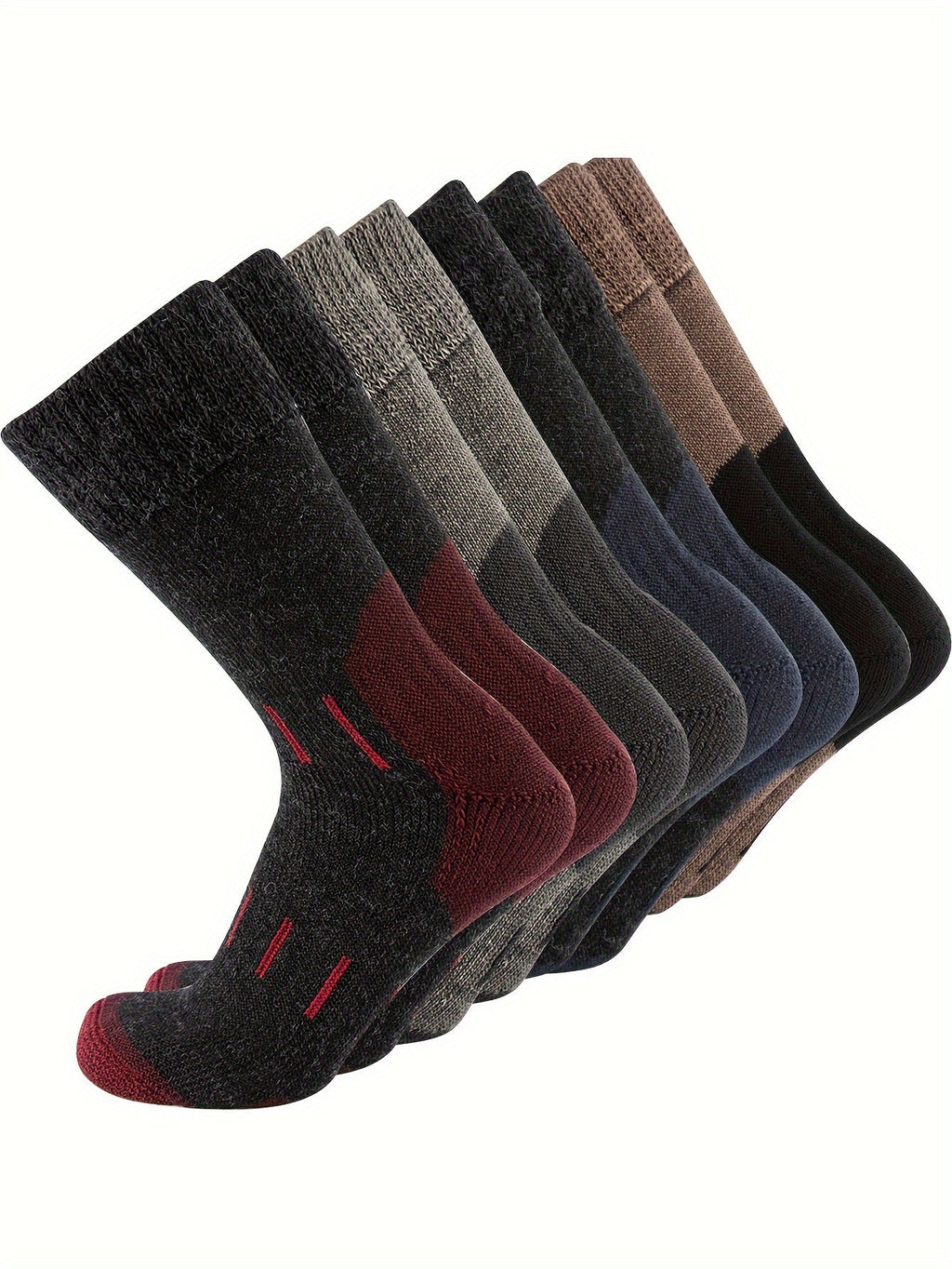 4 Pairs of Premium 79% Merino Wool Athletic Crew Socks for Men - Warm, Breathable, and Moisture-Wicking for Hiking, Running, Climbing - US Sizes 10-13