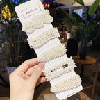 5/8PCS/Set Women Girls Elegant Imitation Pearls Geometric Hairpins Sweet Hair Ornament Clips Barrettes Gorgeous Fashion Hair Accessories For Women Stevvex