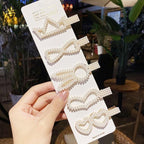 5/8PCS/Set Women Girls Elegant Imitation Pearls Geometric Hairpins Sweet Hair Ornament Clips Barrettes Gorgeous Fashion Hair Accessories For Women Stevvex