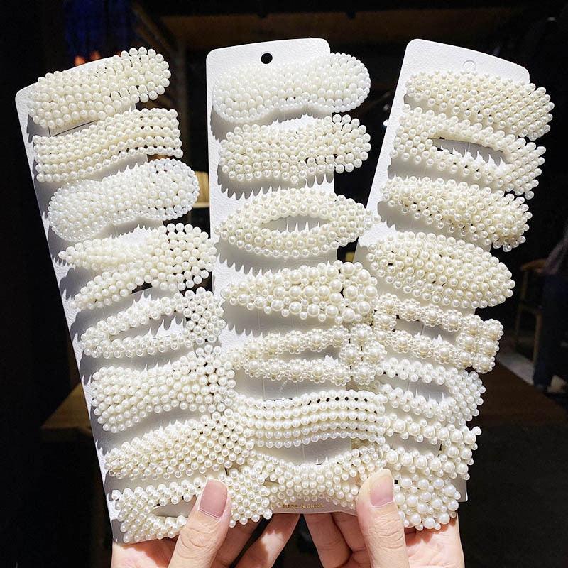 5/8PCS/Set Women Girls Elegant Imitation Pearls Geometric Hairpins Sweet Hair Ornament Clips Barrettes Gorgeous Fashion Hair Accessories For Women Stevvex