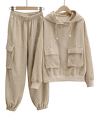Fashion Two-piece Hooded Sweatshirt With Loose Pockets