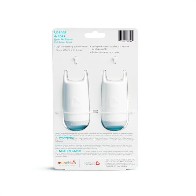 Munchkin Change & Toss Diaper Bag Dispensers, 2 Pack and 5 Piece Refill Rolls EasyOptionXY LLC