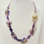 Handmade Premium Crystal Necklace |  Artisan Woven Jewelry with Alloy Accents  | Elegant Sparkling Statement Necklace for Women (MAC345)