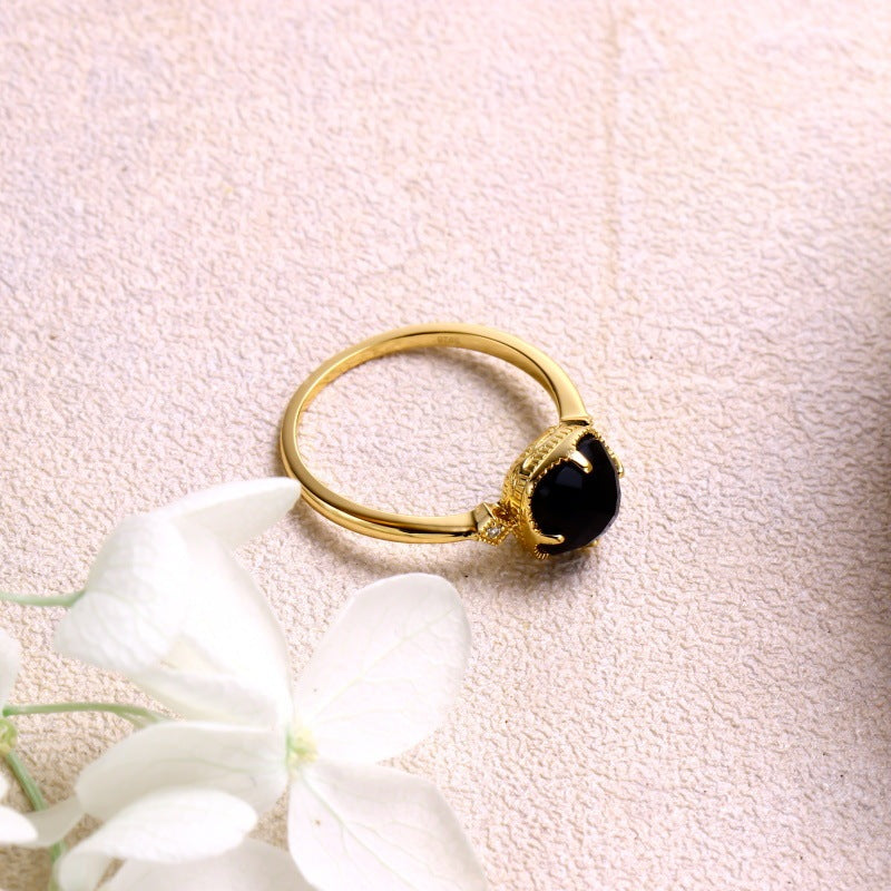 Japanese Light Jewelry Retro Natural Gem Ring Pi-Mart