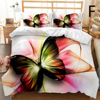 Butterfly Series Three-piece Bedding Quilt Cover Set Pi-Mart