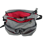 K-Cliffs Diaper Tote Bag Purse Satchel Travel Baby Changing Messenger Bags for Mom & Dad with Changing Pad Grey Cotton