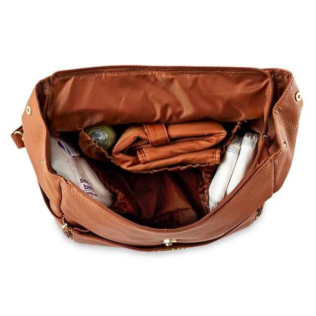 MoDRN Charli Diaper Bag in Cognac, Convertible Backpack with Adjustable Straps EasyOptionXY LLC