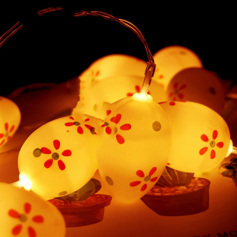 Colorful Flower Dot Easter Egg String Lights Pi-Mart