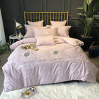 Bed Sheet Duvet Cover Simple Embroidery Four-piece Pure Cotton Pi-Mart