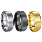 8mm Glossy Simple Stainless Steel Ring Men Pi-Mart