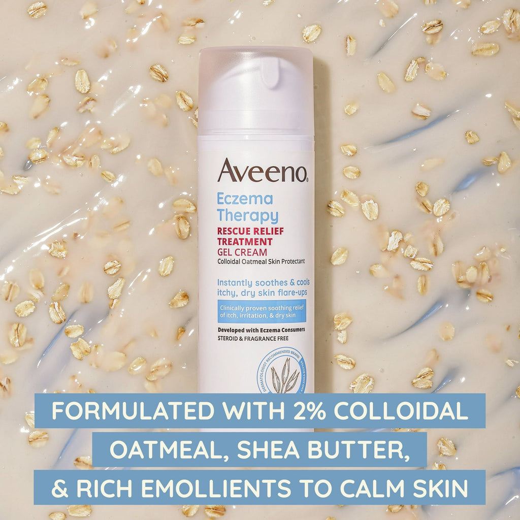 Aveeno Eczema Therapy Rescue Relief Treatment Body Gel Cream, Steriod Free Lotion, Fragrance Free, 5 oz EasyOptionXY LLC
