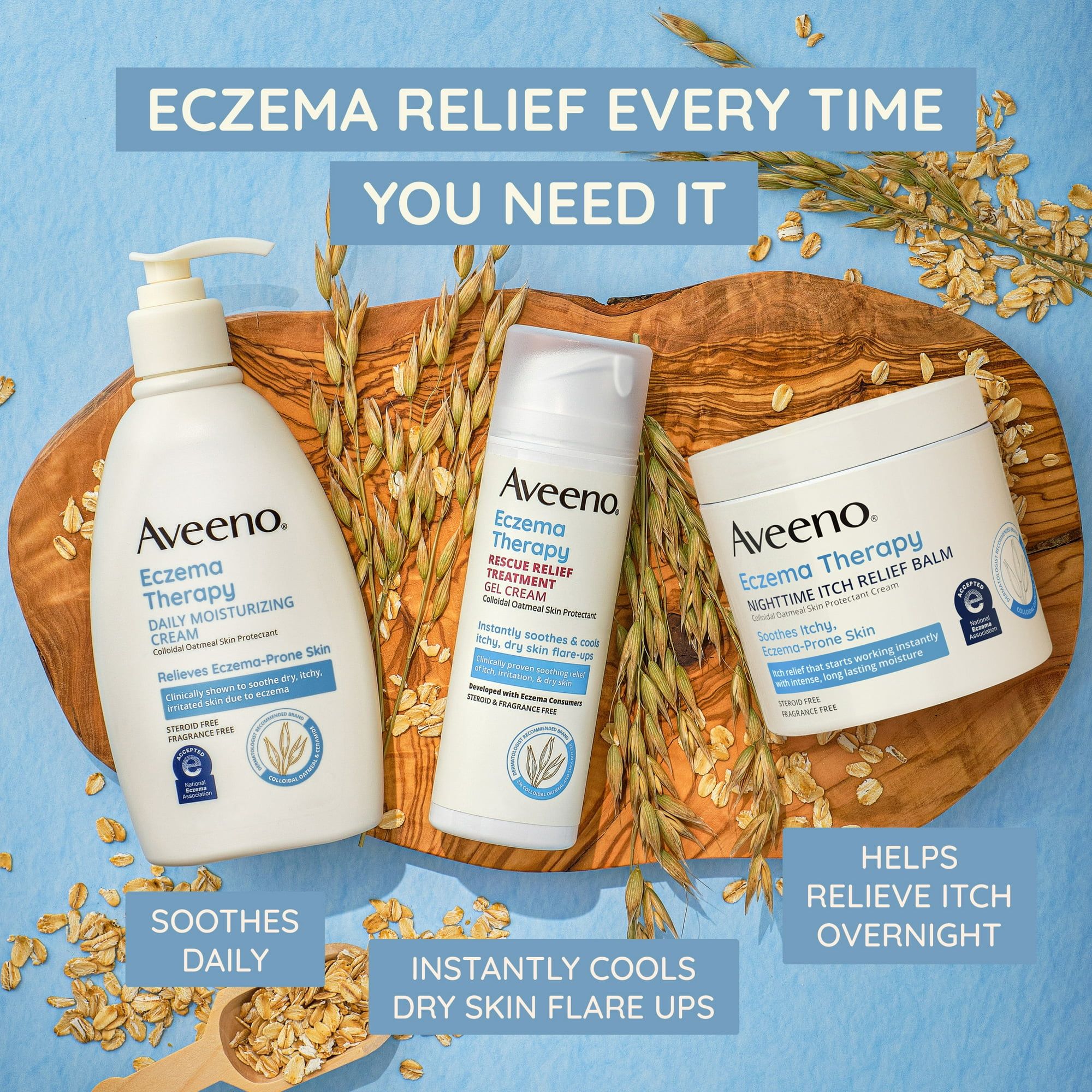 Aveeno Eczema Therapy Rescue Relief Treatment Body Gel Cream, Steriod Free Lotion, Fragrance Free, 5 oz EasyOptionXY LLC