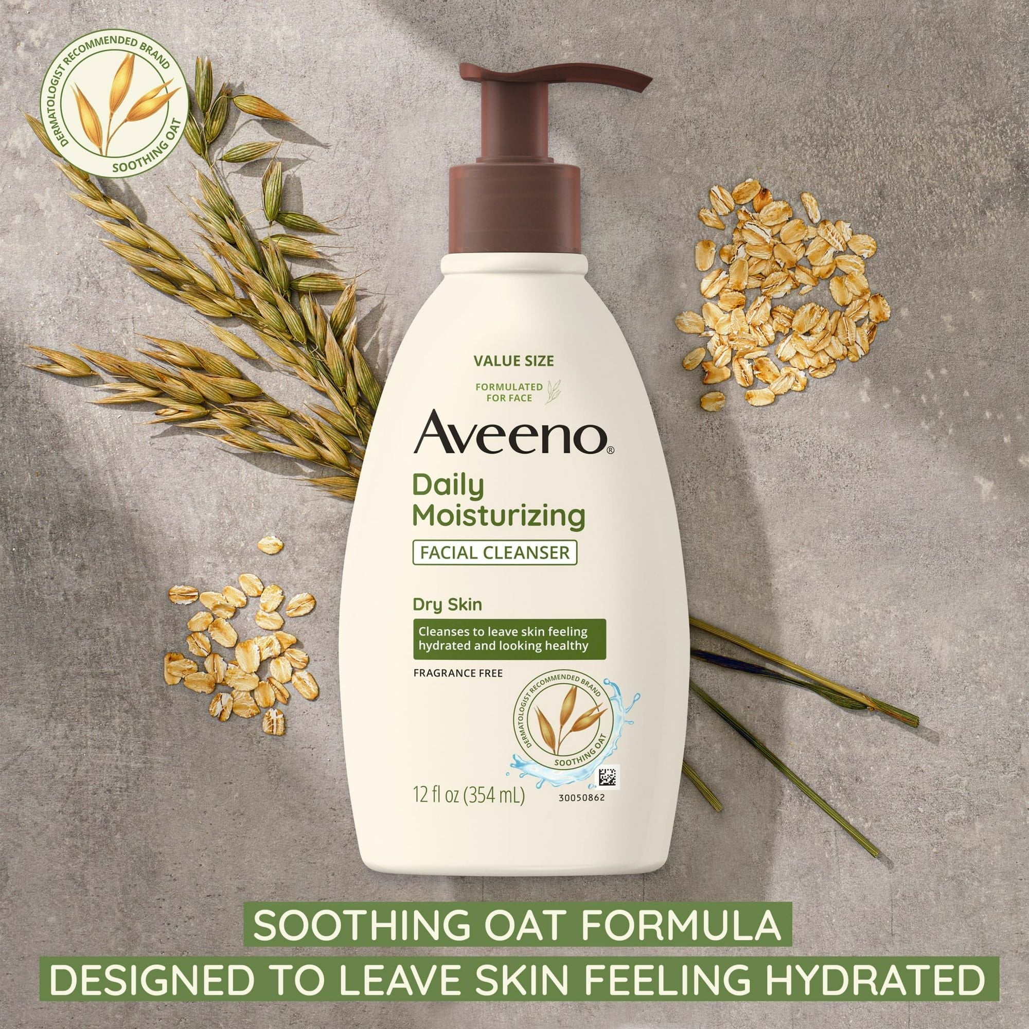 Aveeno Daily Moisturizing Facial Cleanser for Dry Skin, Soothing Oat Face Wash, 12 oz EasyOptionXY LLC