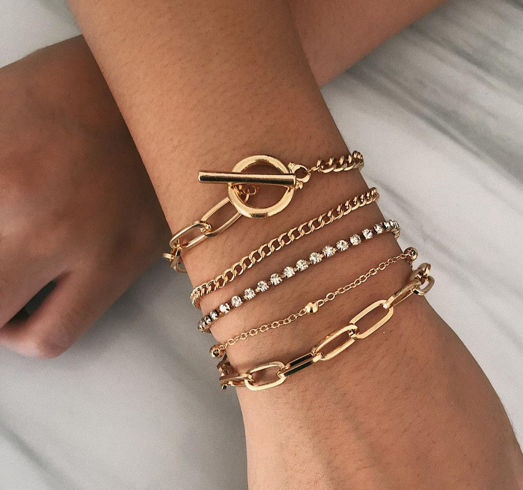 Bohemian Geometric Crystal Multi Layer Bracelets Bangles Charm Adjustable Lasso Bracelet Set For Women Luxury  Jewelry Gifts - SJB-DIAMOND ELITES