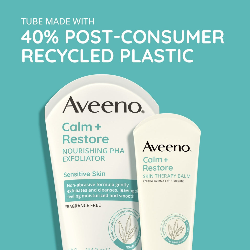 Aveeno Calm + Restore Nourishing PHA Exfoliating Facial Cleanser, Face Wash, 4 oz