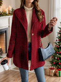 Women's Plaid Collared Neck Buttoned Long Sleeve Jacket – Classic & Lightweight Outerwear for Everyday Wear Stevvex