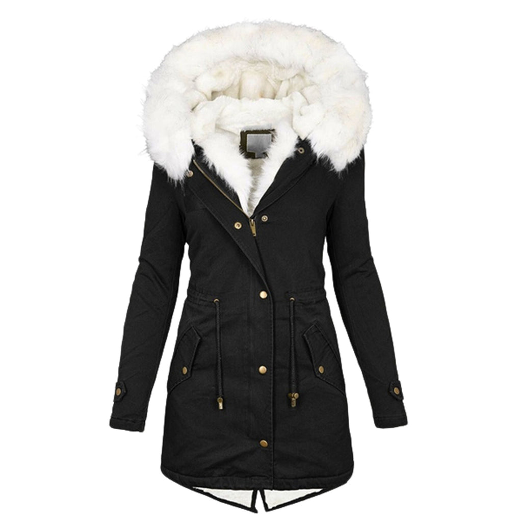 Women's cotton padded jacket with white collar Pi-Mart