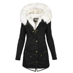 Women's cotton padded jacket with white collar Pi-Mart