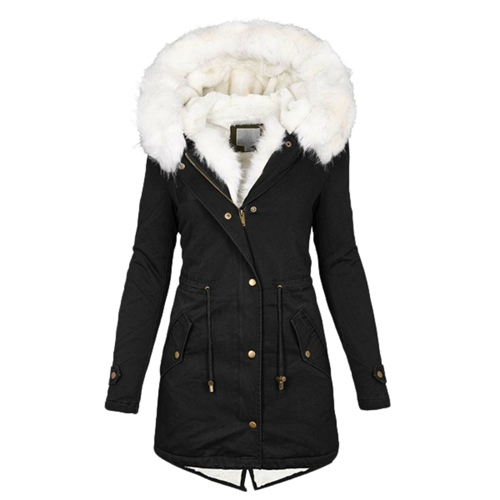 Women's cotton padded jacket with white collar Pi-Mart