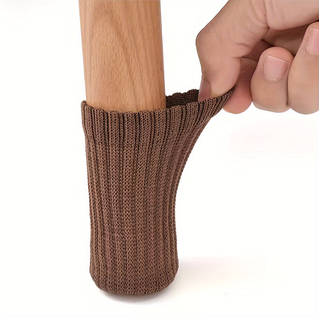 24pcs Cloth Table And Chair Leg Socks Woolen High Elastic Floor Protectors Non Slip Chair Leg Feet Socks Covers Furniture Caps Set, Fit Diameter From, Knitted Furniture Pads Lootquake LLC