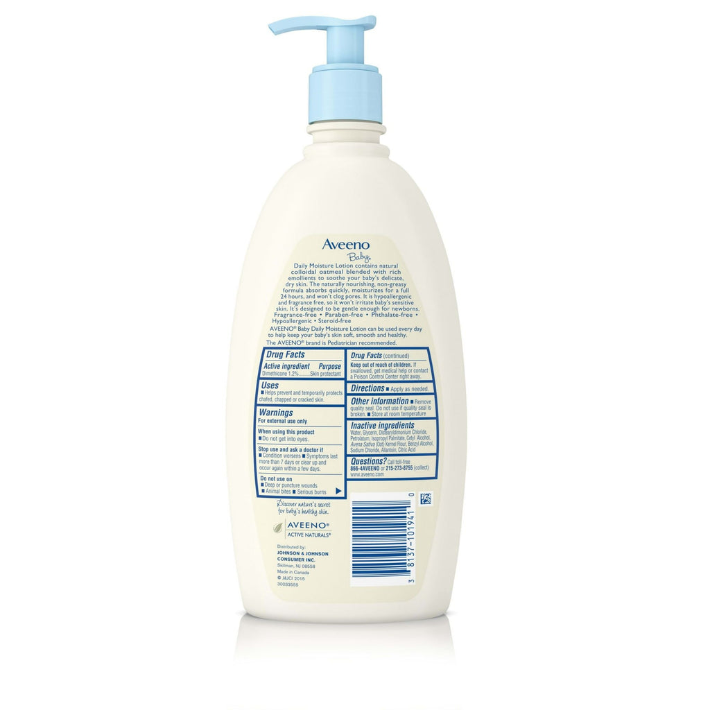 Aveeno Baby Daily Moisture Lotion with Oatmeal, 18 fl oz, Twin Pack EasyOptionXY LLC
