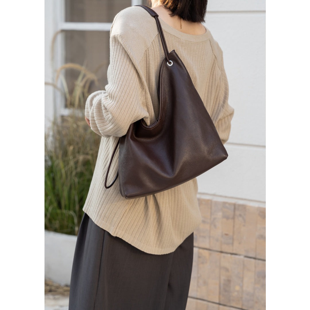 Real Leather Women Shoulder Purse, Sheepskin Shoulder Bag, Armpit Hobo Bag, Tote Bag Leather Retro, Shoulder Commuter Bag - SJB-DIAMOND ELITES