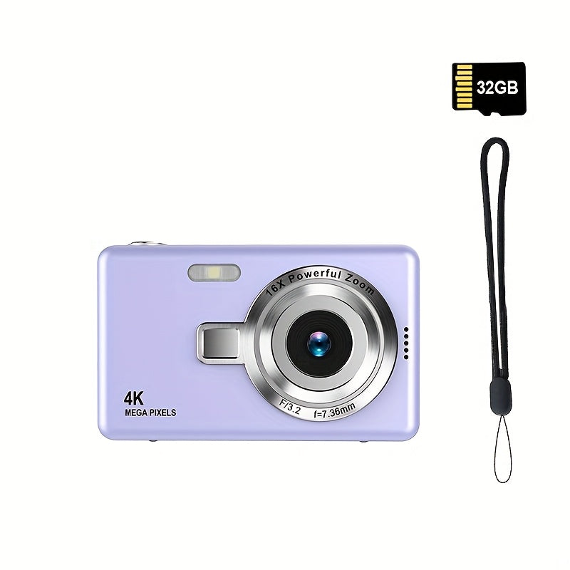 High-Definition Digital Camera with Automatic Focus And Simple Operation, Capable of Taking Photos And Recording Videos. A Surprise Gift for Beginners CCD Card Machine. Choose to Include a 32G Memory Card for Direct Storage A Lootquake LLC