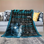 1pc Flannel Blanket, To My Husband From Wife Blanket, Soft Throw Blanket For Couch Bed Sofa And Travelling