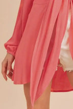 Aemi + Co Tied Collared Neck Long Sleeve Top