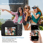 4K Digital Camera For Photography - 12X Optical Zoom 72MP Vlogging Camera For YouTube With 3" 180° Flip Screen, Autofocus Compact Camera With Battery, 64GB SD Card, USB Card Reader & Charging Stand Lootquake LLC