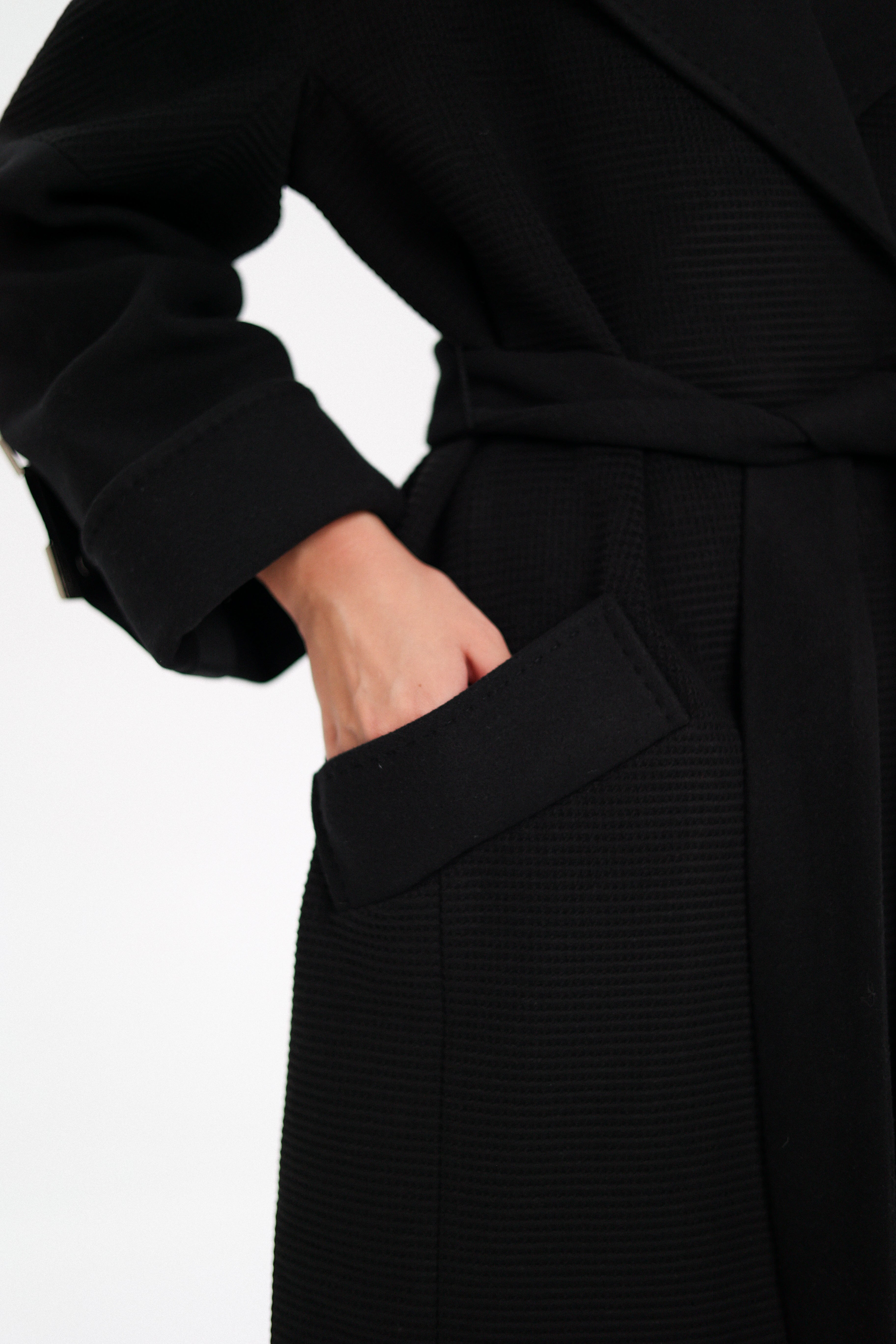 Derby Genuine Polar Fox Textured Cashmere Wool Coat - SJB-DIAMOND ELITES