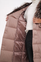 Rei Silver Fox Fully Lined Hood Down Coat in Blush - SJB-DIAMOND ELITES