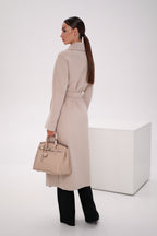 Pre-Order. Re-Stock Ships February 2026. Cambridge Comfort Wraparound Wool Cashmere Coat in Nude - SJB-DIAMOND ELITES