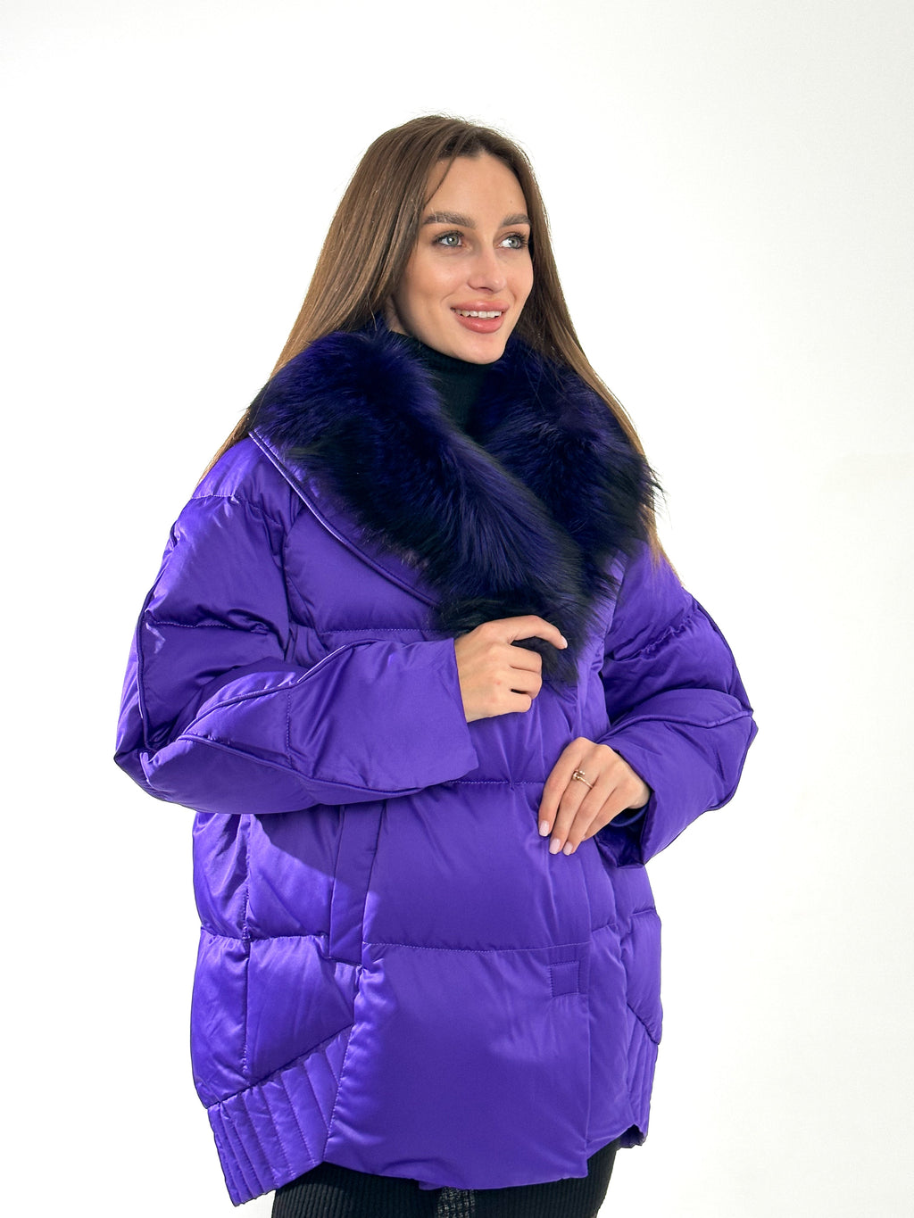 Genuine Silver Fox Premium Down Fill Coat - SJB-DIAMOND ELITES