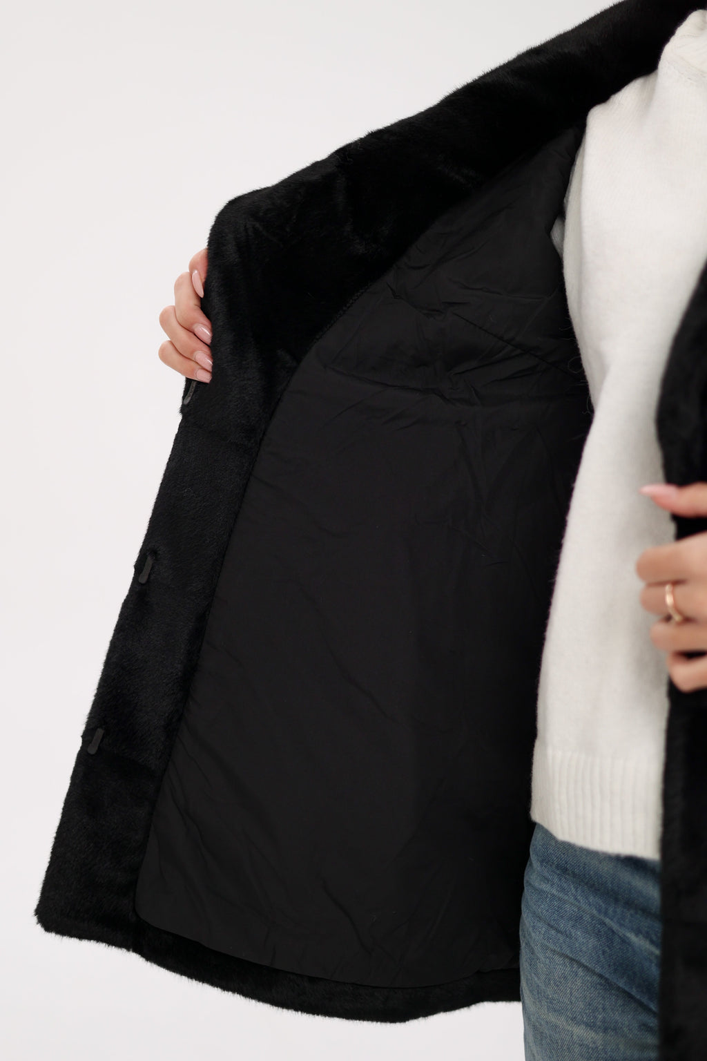 Faux Mink Effect Fur Coat - SJB-DIAMOND ELITES