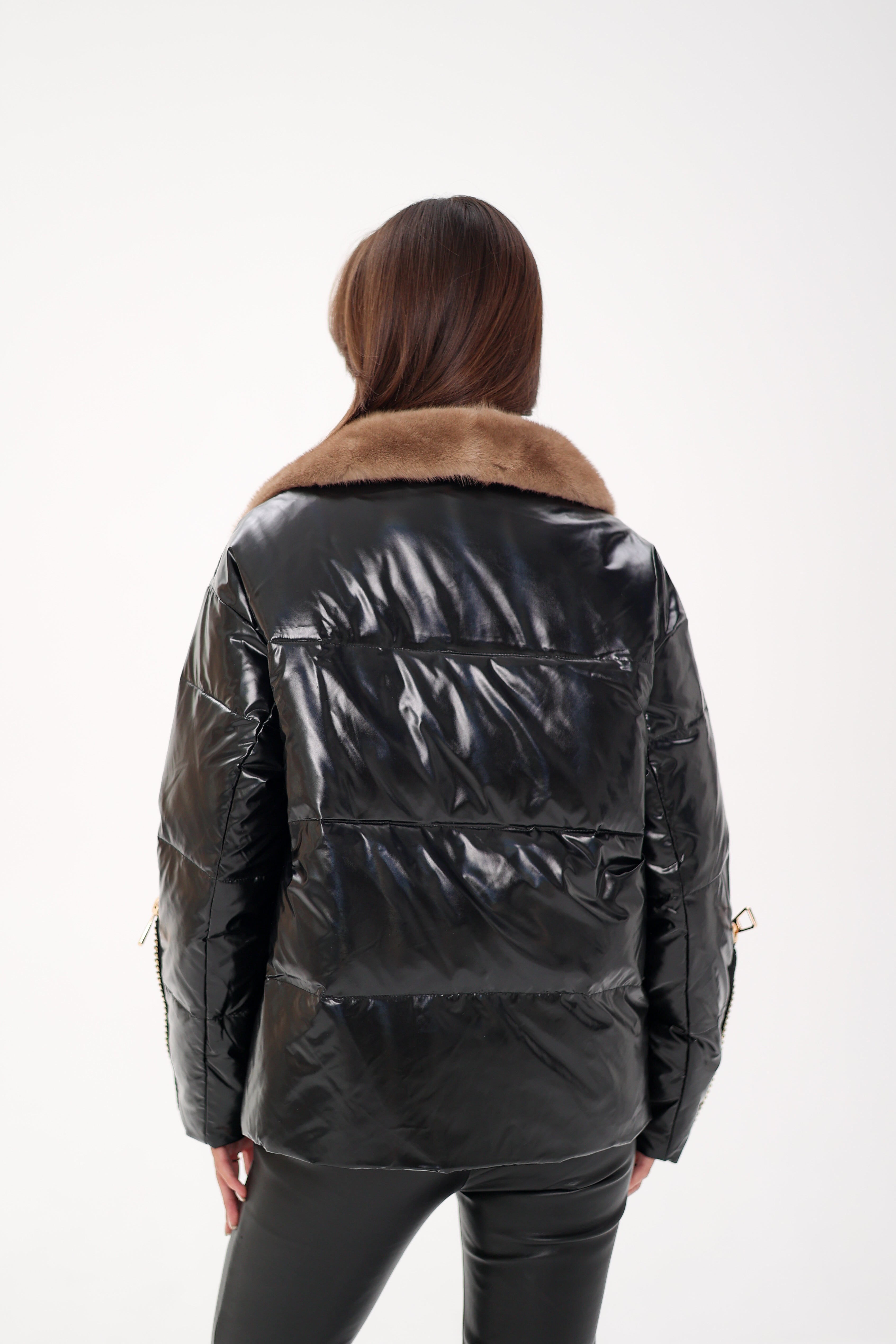 Genuine Mink Fur Down Fill Jacket - SJB-DIAMOND ELITES