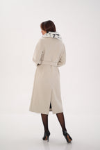 Genuine Arctic Fox Virgin Wool Wrap Coat - SJB-DIAMOND ELITES