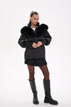 Amanda Genuine Fur Trim Down Fill Coat - SJB-DIAMOND ELITES