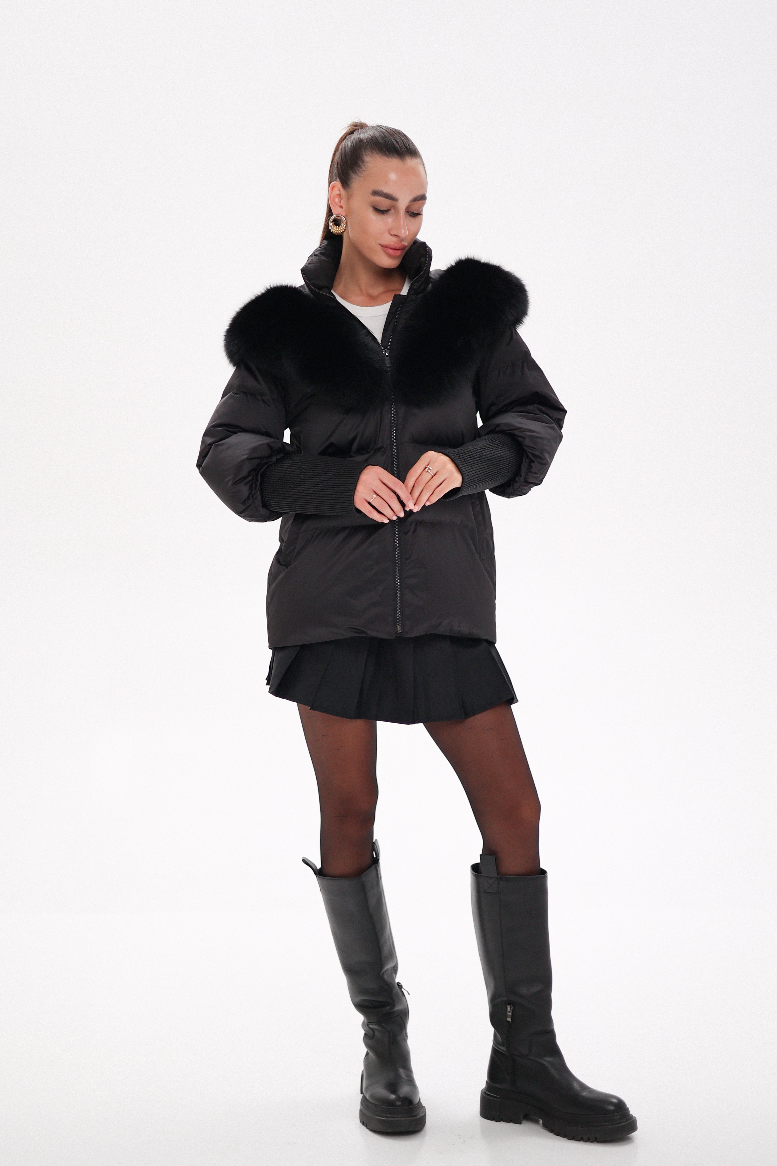 Amanda Genuine Fur Trim Down Fill Coat - SJB-DIAMOND ELITES
