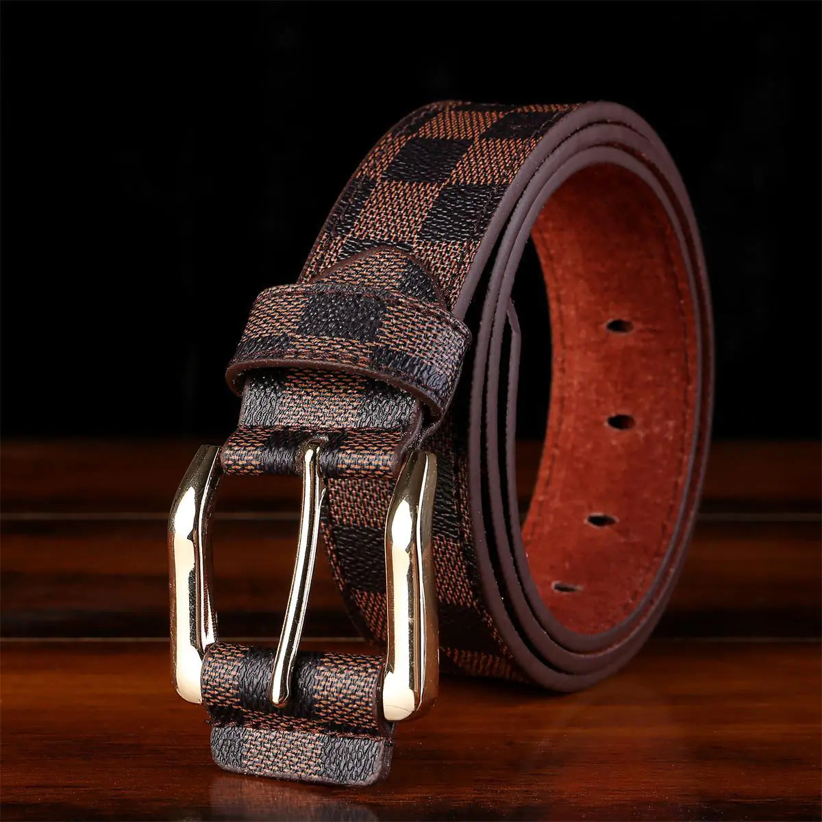 Men's Plaid Buckle Belt - Trendy Casual Design Pi-Mart