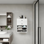 C1 Modular Wooden Closet Organizer System with 2 Drawers 3 Shelves Wall Mount Shelving for Walk in Closet Bedroom Organization Built in Clothes Storage White 23.62''W x 16.04''D x 31.49''H Pi-Mart