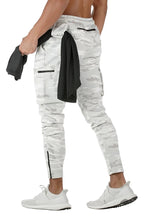MECH-ENG Mens Active Tack Jogger Pants Fitness Tapered Sweatpants Slim Fit Trousers with Zipper Pockets(Camo White Large) Lootquake LLC